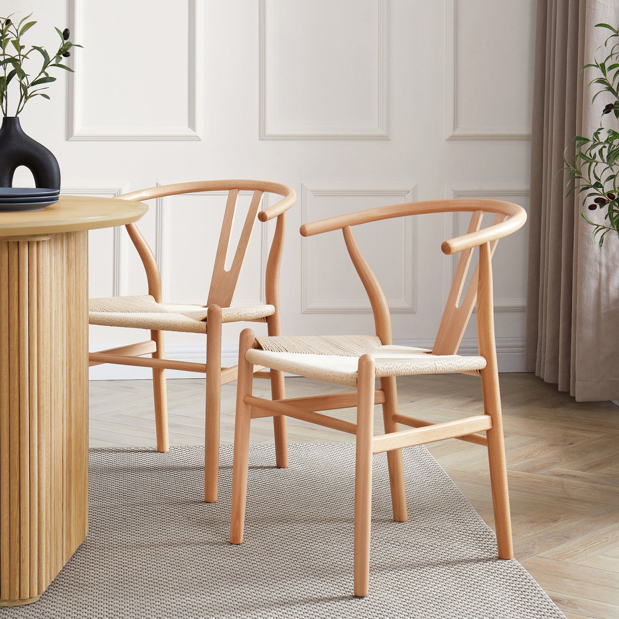 Dusklia - Jade Set Of 2 Dining Chairs - Wood/Natural