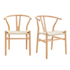 Dusklia - Jade Set Of 2 Dining Chairs - Wood/Natural