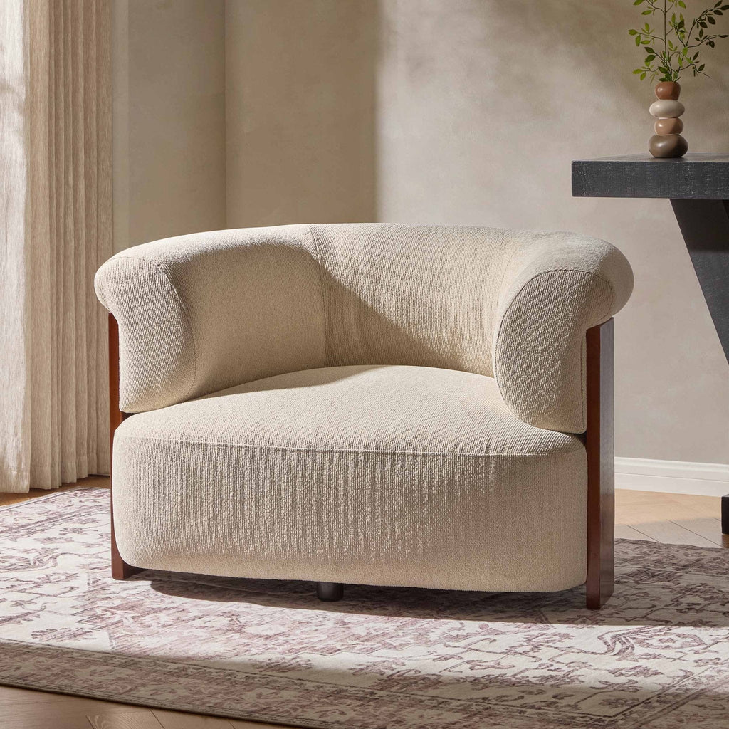 Dusklia - Jemima Accent Chair - Sand Boucle