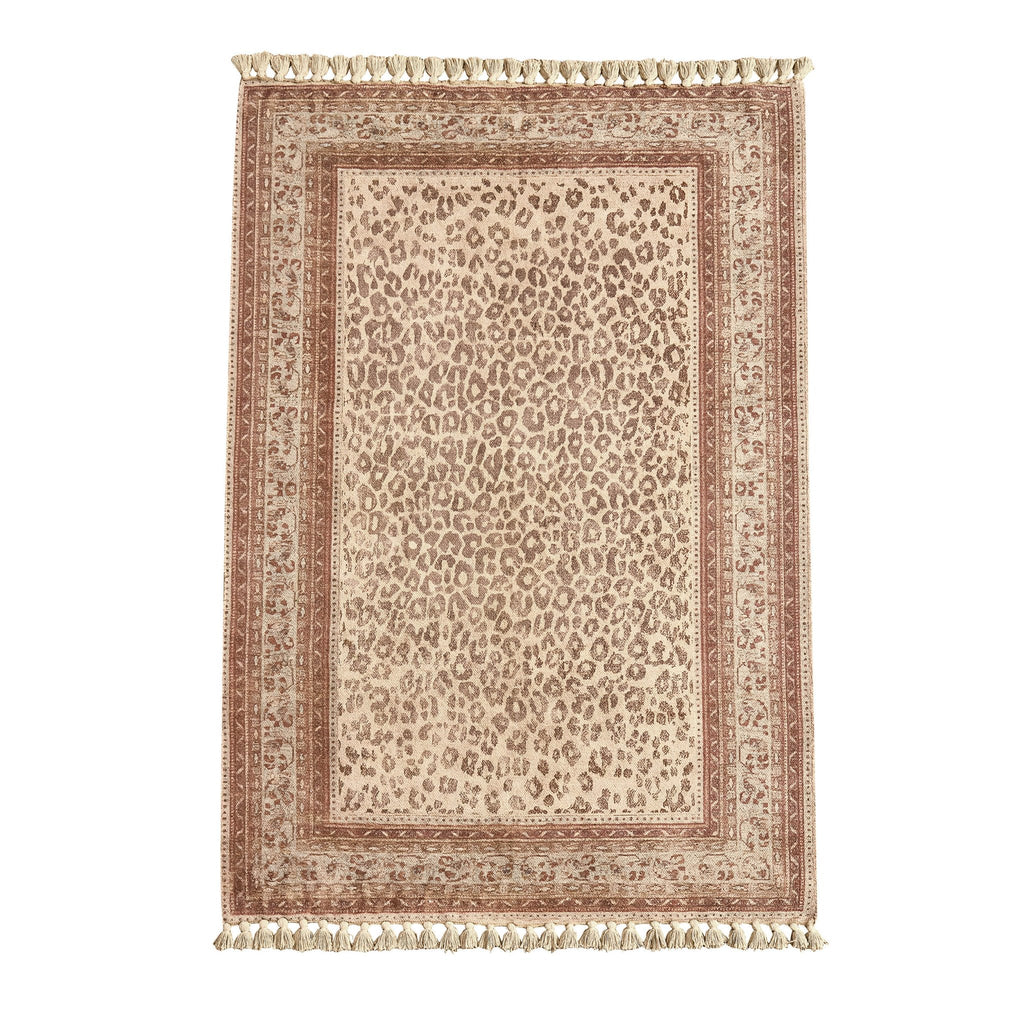 Dusklia - Jen Traditional Border Leopard Print Rug - Multi