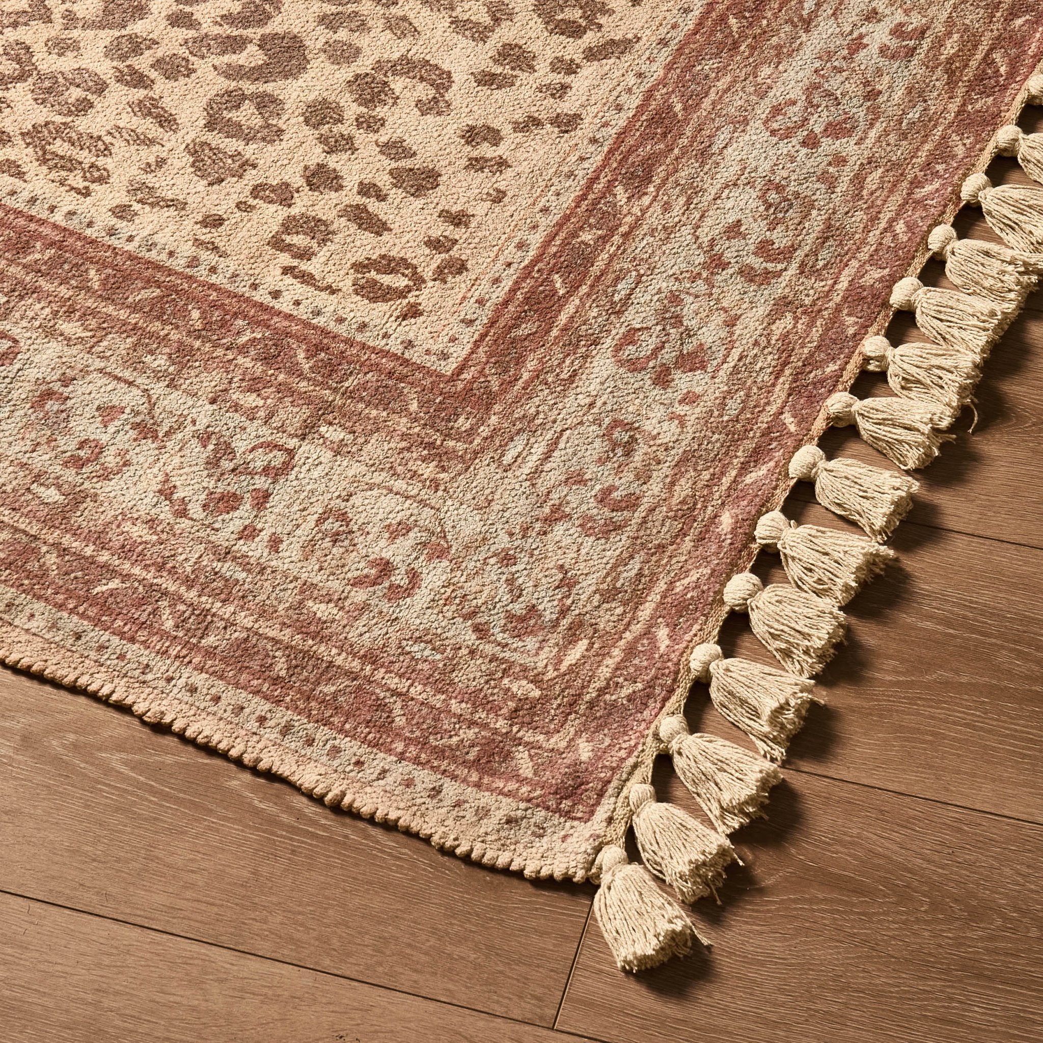 Dusklia - Jen Traditional Border Leopard Print Rug - Multi