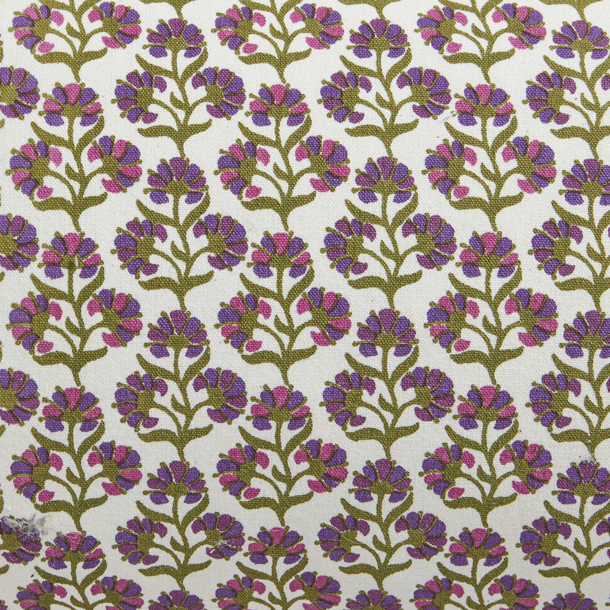 Dusklia - Julia 100% Cotton Box Pleat Edge Printed Cushion Cover - Purple/Green