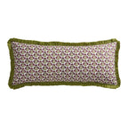 Dusklia - Julia 100% Cotton Box Pleat Edge Printed Cushion Cover - Purple/Green