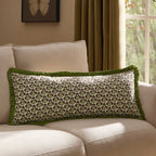 Dusklia - Julia 100% Cotton Box Pleat Edge Printed Sofa Cushion Cover - Purple/Green