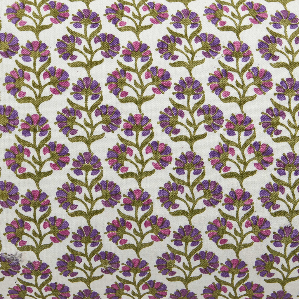 Dusklia - Julia 100% Cotton Box Pleat Edge Printed Sofa Cushion Cover - Purple/Green