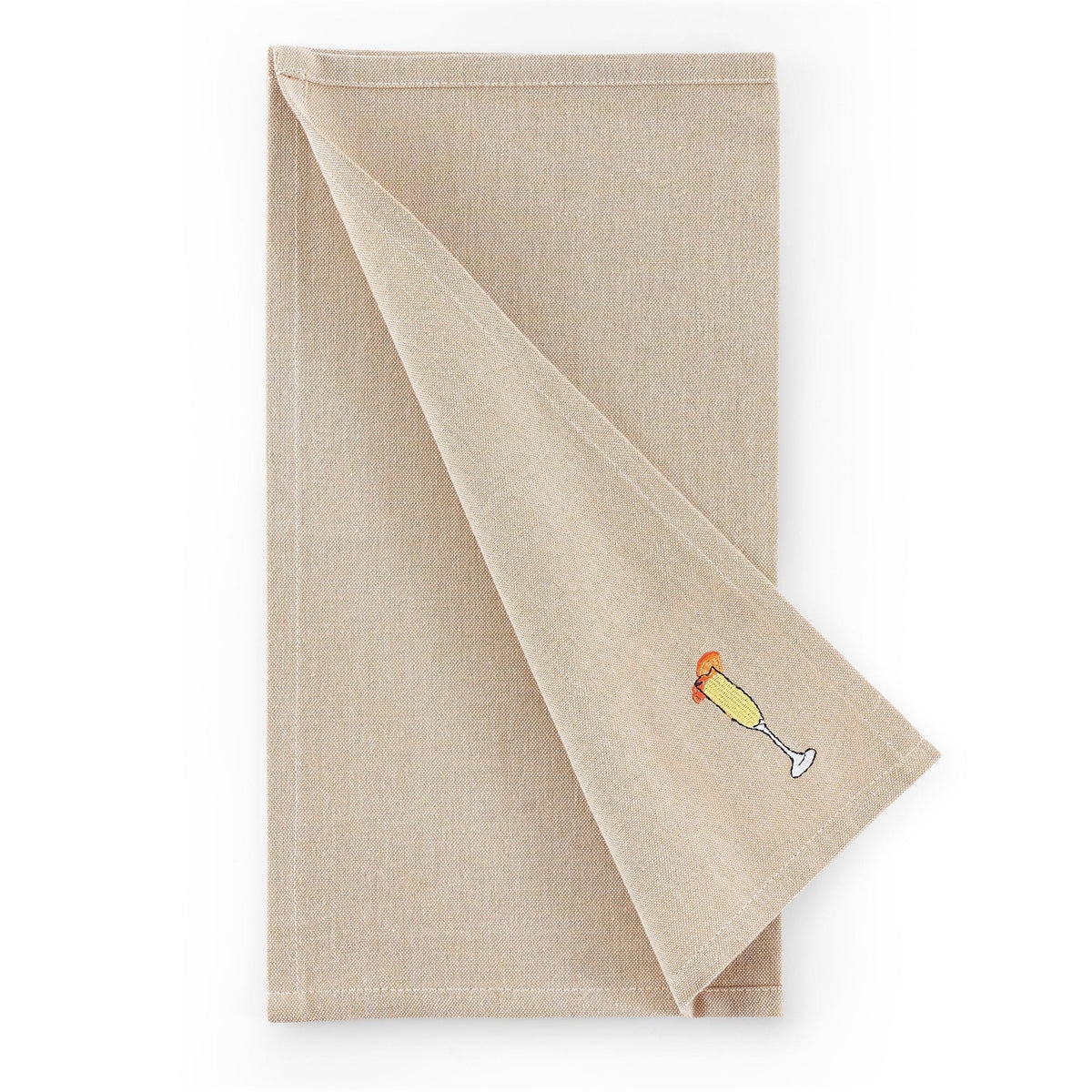 Dusklia - Julio Drink Embroidered Set of 4 Napkins - Natural