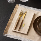 Dusklia - Julio Drink Embroidered Set of 4 Napkins - Natural