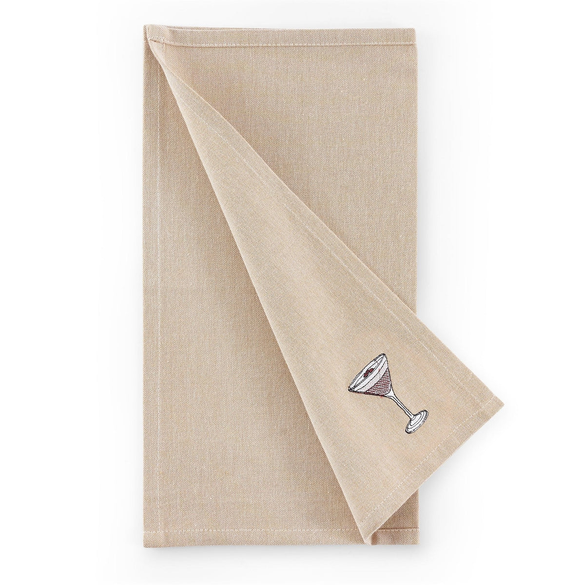 Dusklia - Julio Drink Embroidered Set of 4 Napkins - Natural