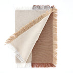 Dusklia - Julio Tufted Block Colour Set of 4 Placemats - Natural/ Burnt Orange