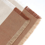 Dusklia - Julio Tufted Block Colour Set of 4 Placemats - Natural/ Burnt Orange