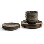Dusklia - Juniper 12 Piece Dinner Set - Grey/Blue