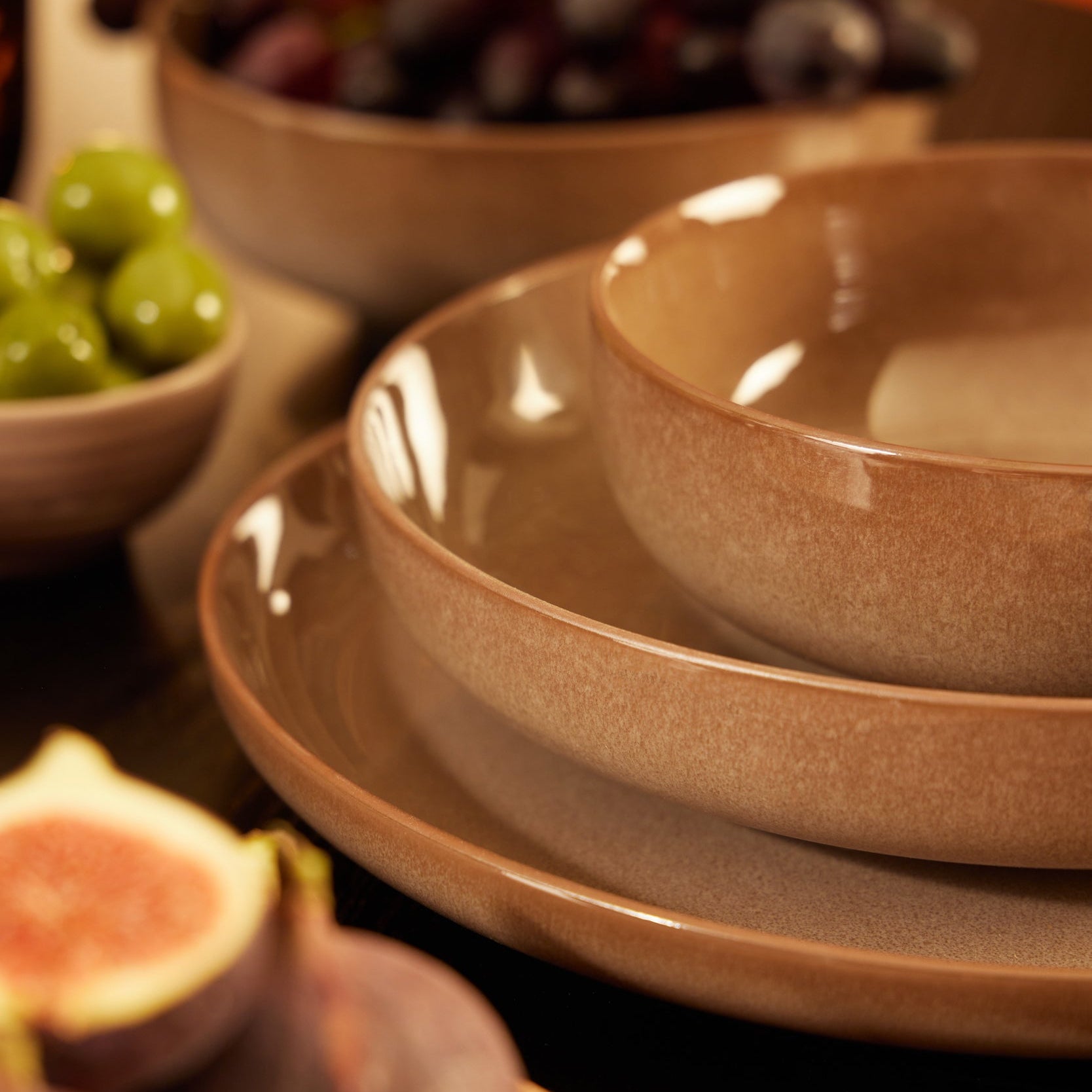 Dusklia - Juniper 12 Piece Dinner Set - Mocha