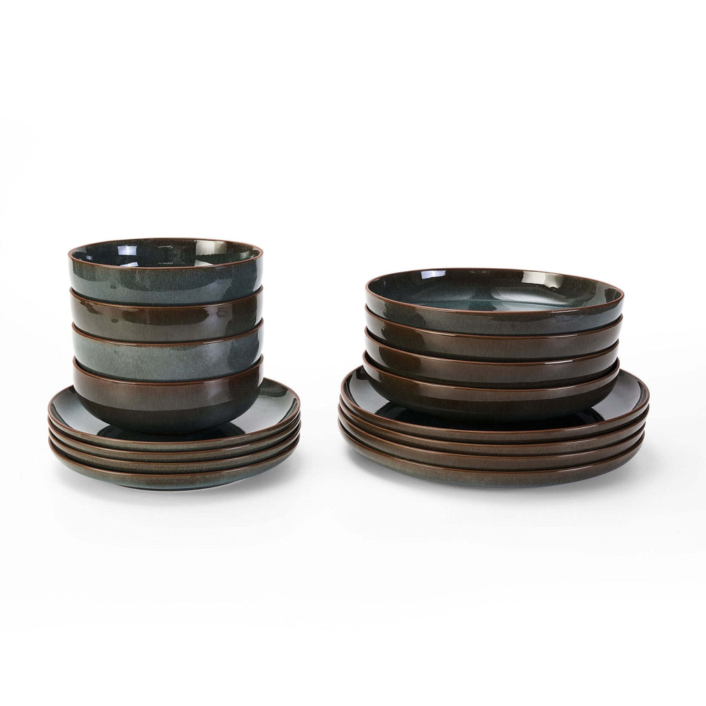 Dusklia - Juniper 16 Piece Dinner Set - Grey/Blue