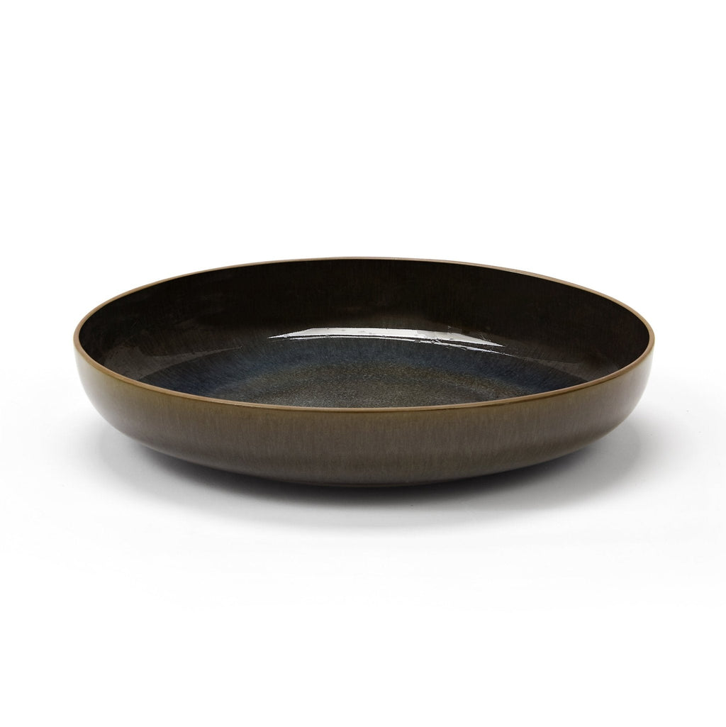 Dusklia - Juniper Reactive Glaze Serving Bowl - Grey/Blue