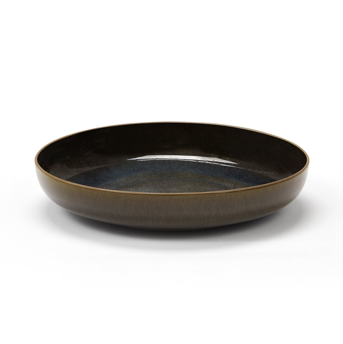 Dusklia - Juniper Reactive Glaze Serving Bowl - Grey/Blue