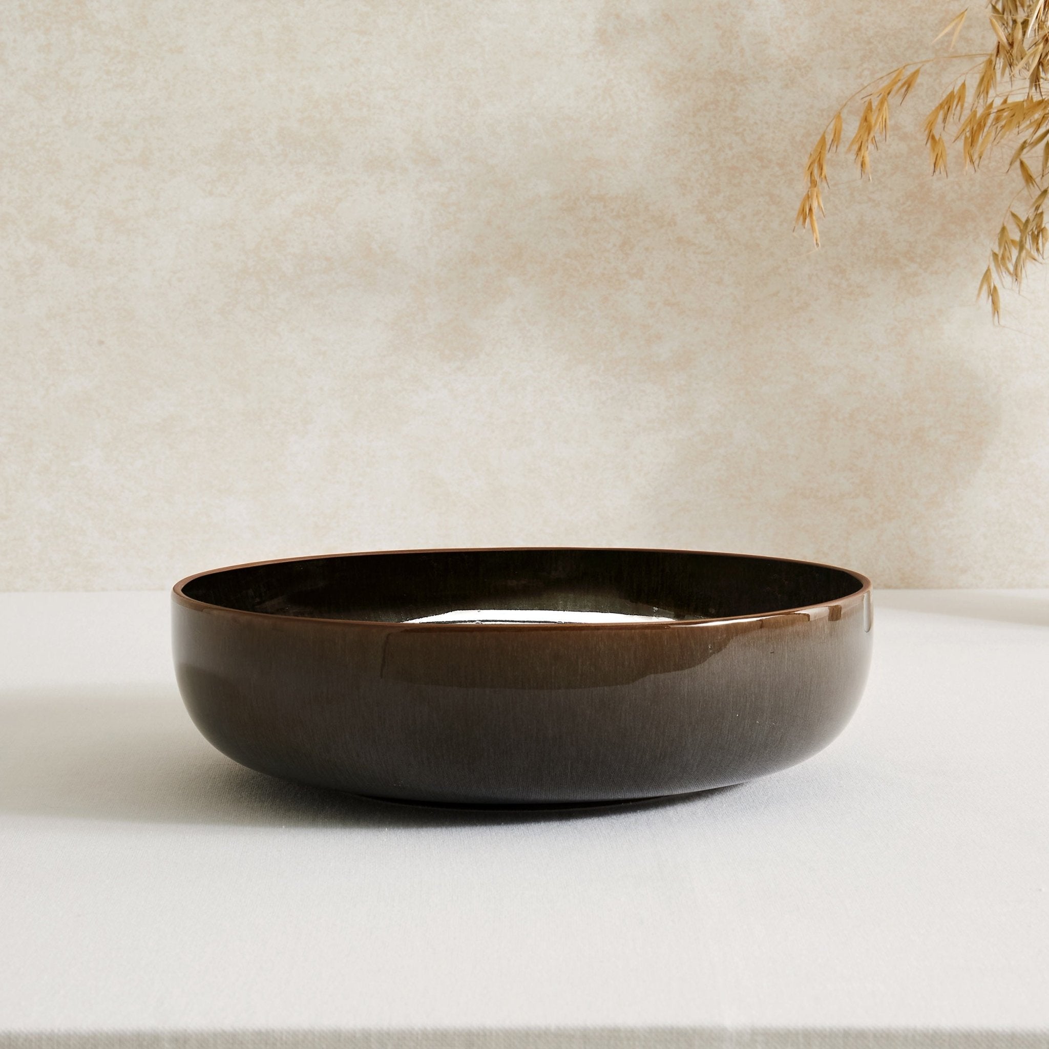 Dusklia - Juniper Reactive Glaze Serving Bowl - Grey/Blue