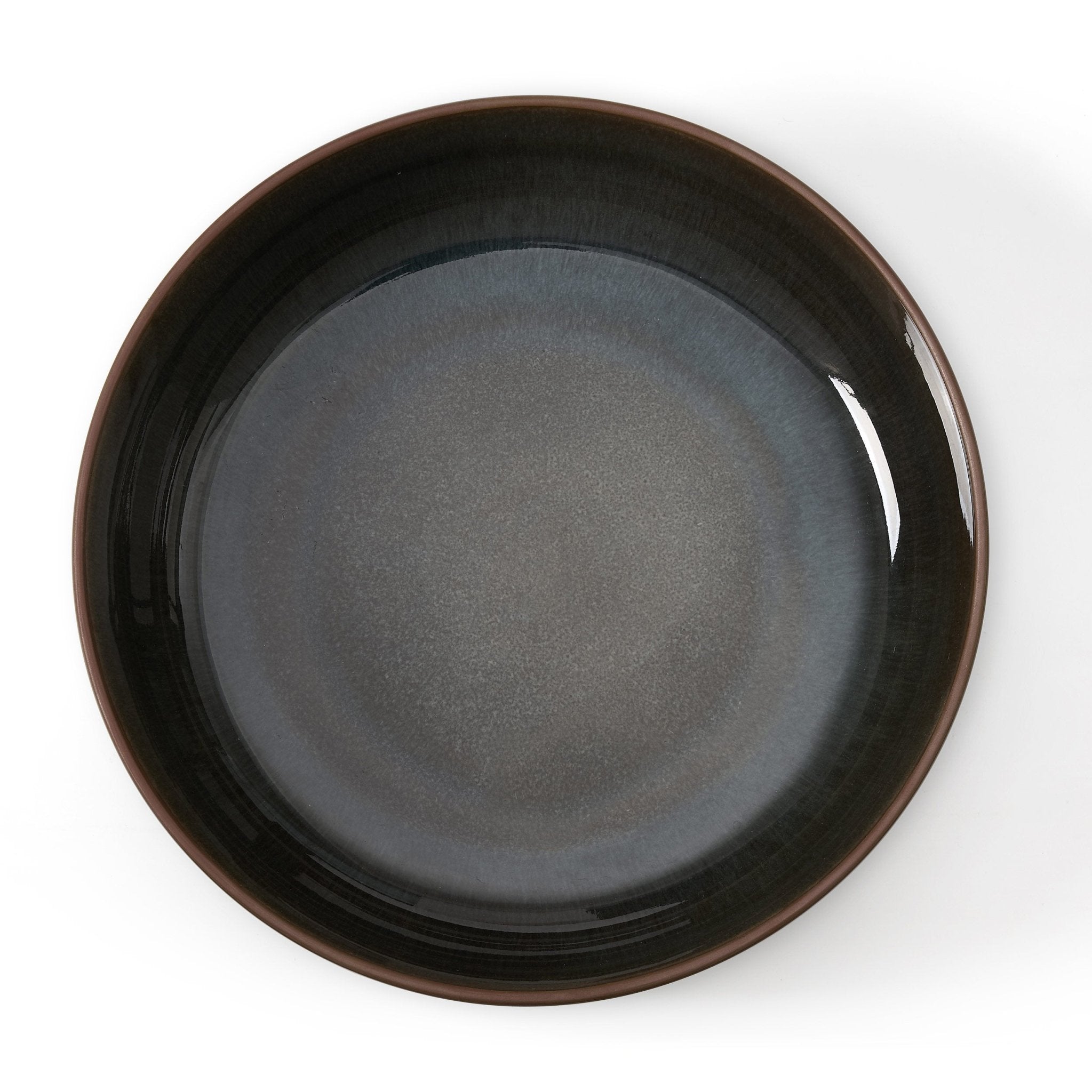 Dusklia - Juniper Reactive Glaze Serving Bowl - Grey/Blue