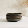 Dusklia - Juniper Reactive Glaze Set of 4 Pasta Bowls - Grey/Blue