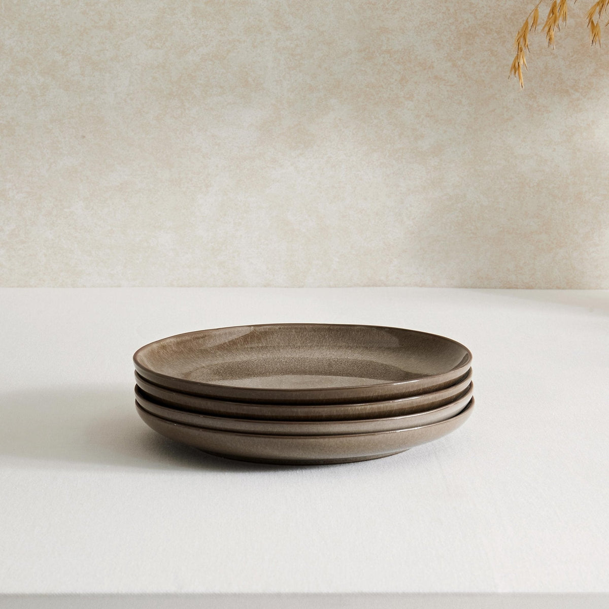 Dusklia - Juniper Reactive Glaze Set of 4 Side Plates - Mocha