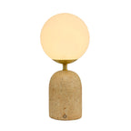 Dusklia - Kai Concrete with Opal Glass Rechargeable Wireless Table Lamp - Natural