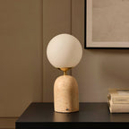 Dusklia - Kai Concrete with Opal Glass Rechargeable Wireless Table Lamp - Natural