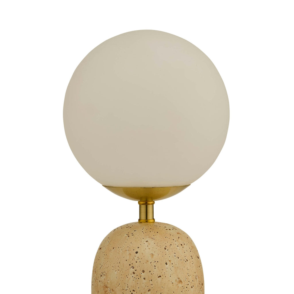 Dusklia - Kai Concrete with Opal Glass Rechargeable Wireless Table Lamp - Natural