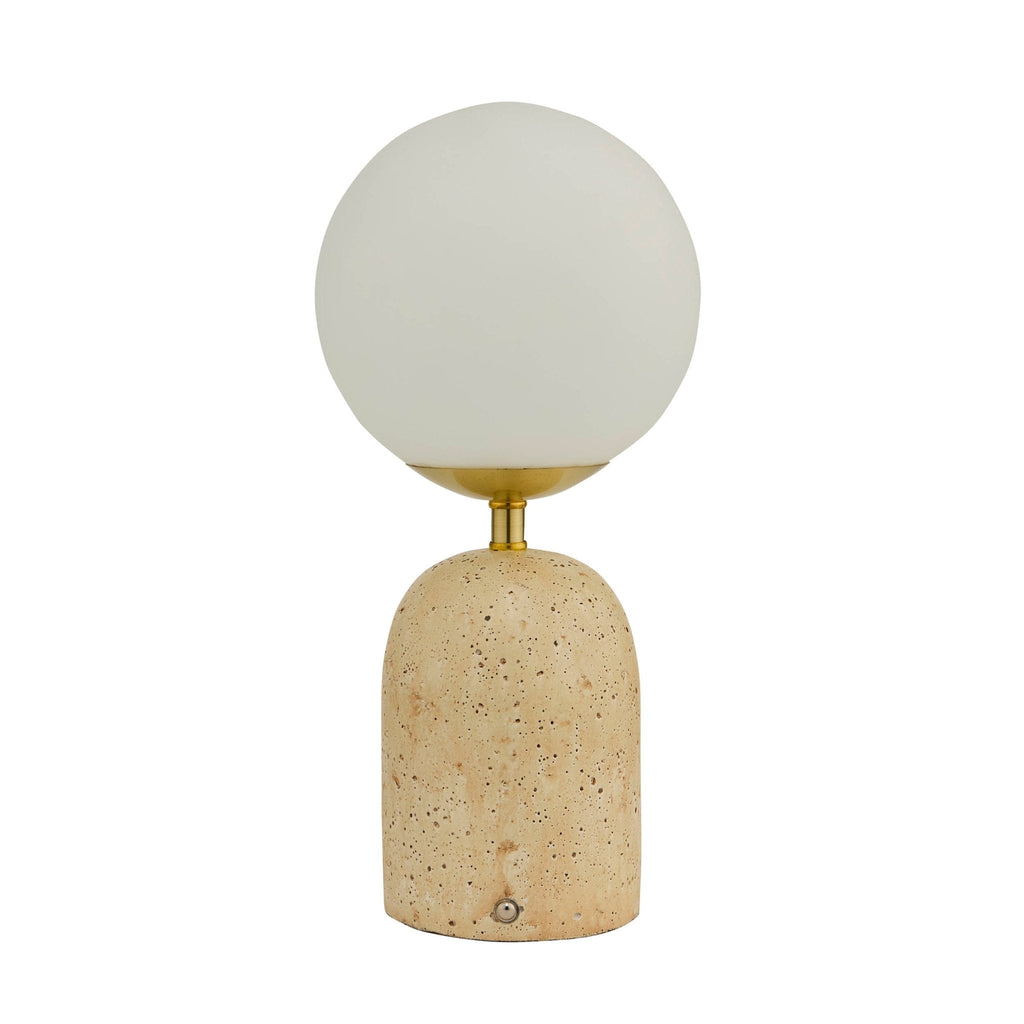 Dusklia - Kai Concrete with Opal Glass Rechargeable Wireless Table Lamp - Natural
