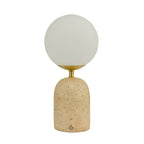Dusklia - Kai Concrete with Opal Glass Rechargeable Wireless Table Lamp - Natural