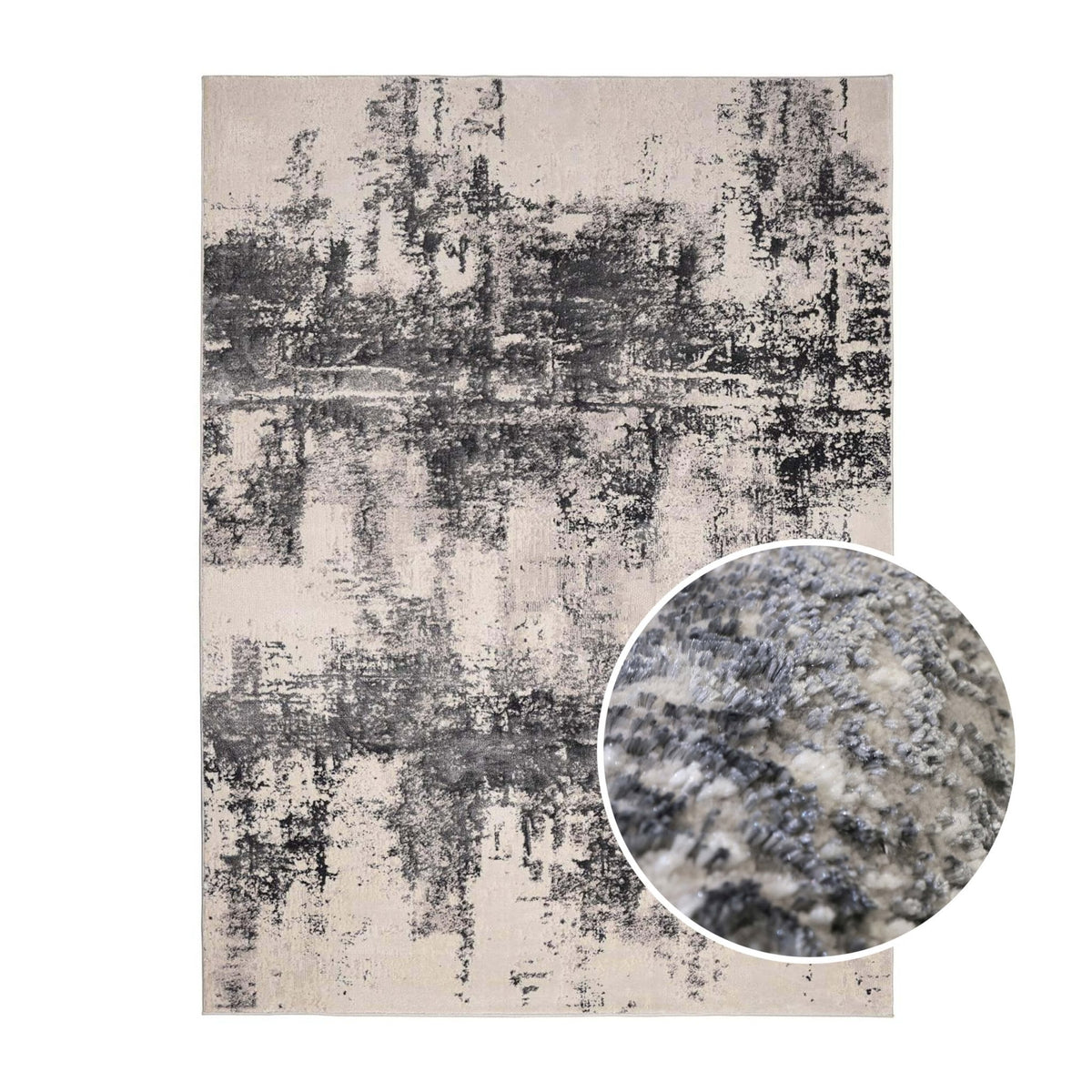 Dusklia - Kaia Faded Rug - Grey/Silver