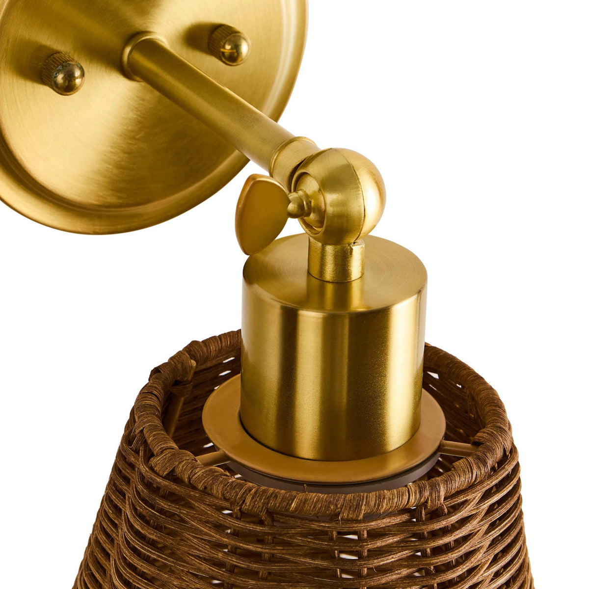 Dusklia - Kally Rechargeable Rattan Wall Light - Brass
