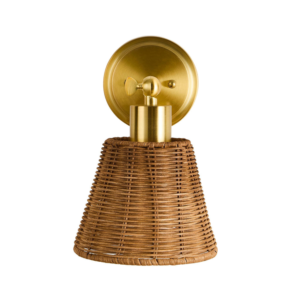 Dusklia - Kally Rechargeable Rattan Wall Light - Brass
