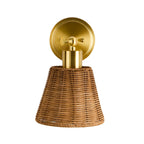 Dusklia - Kally Rechargeable Rattan Wall Light - Brass