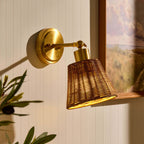 Dusklia - Kally Rechargeable Rattan Wall Light - Brass