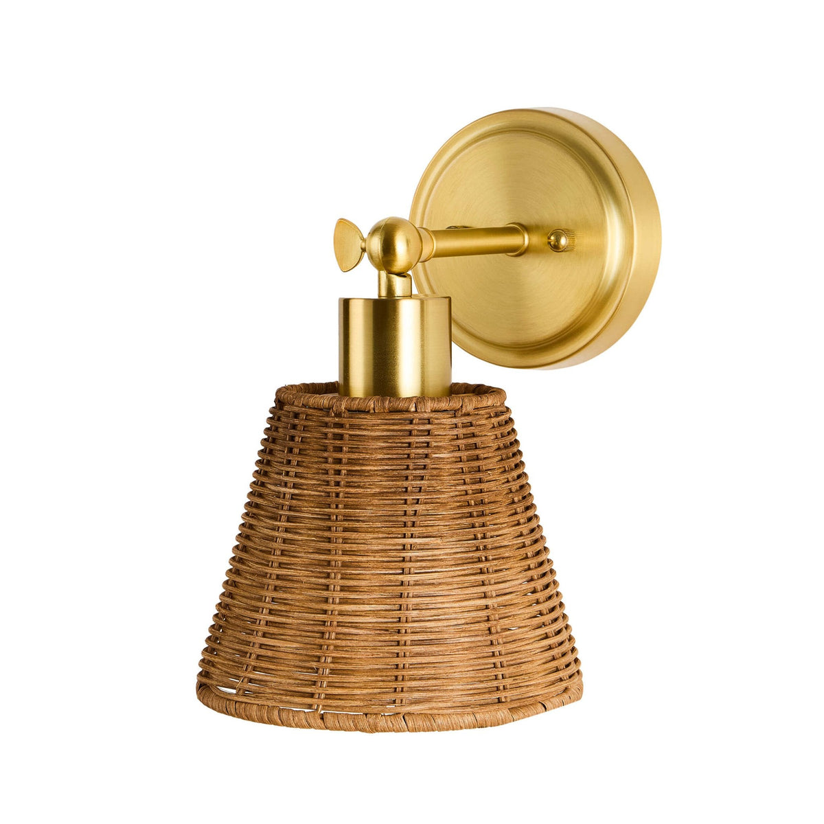Dusklia - Kally Rechargeable Rattan Wall Light - Brass