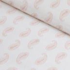 Dusklia - Kashmir 200 Thread Count Duvet Cover & Pillowcase Set - Paisley Print - White/Pink