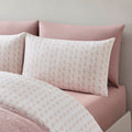 Dusklia - Kashmir 200 Thread Count Duvet Cover & Pillowcase Set - Paisley Print - White/Pink