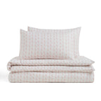 Dusklia - Kashmir 200 Thread Count Duvet Cover & Pillowcase Set - Paisley Print - White/Pink