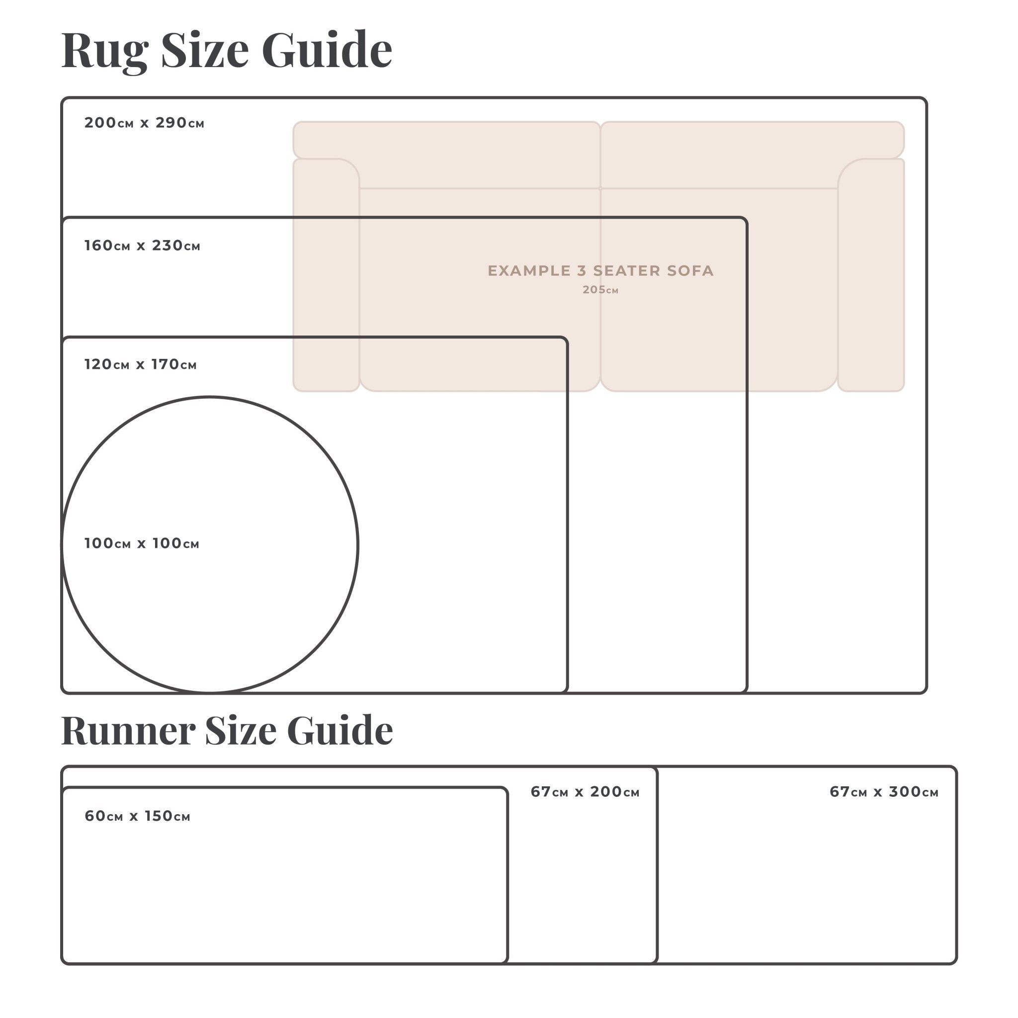 Dusklia - Lara 60 x 200cm Bordered Rug Runner - Taupe