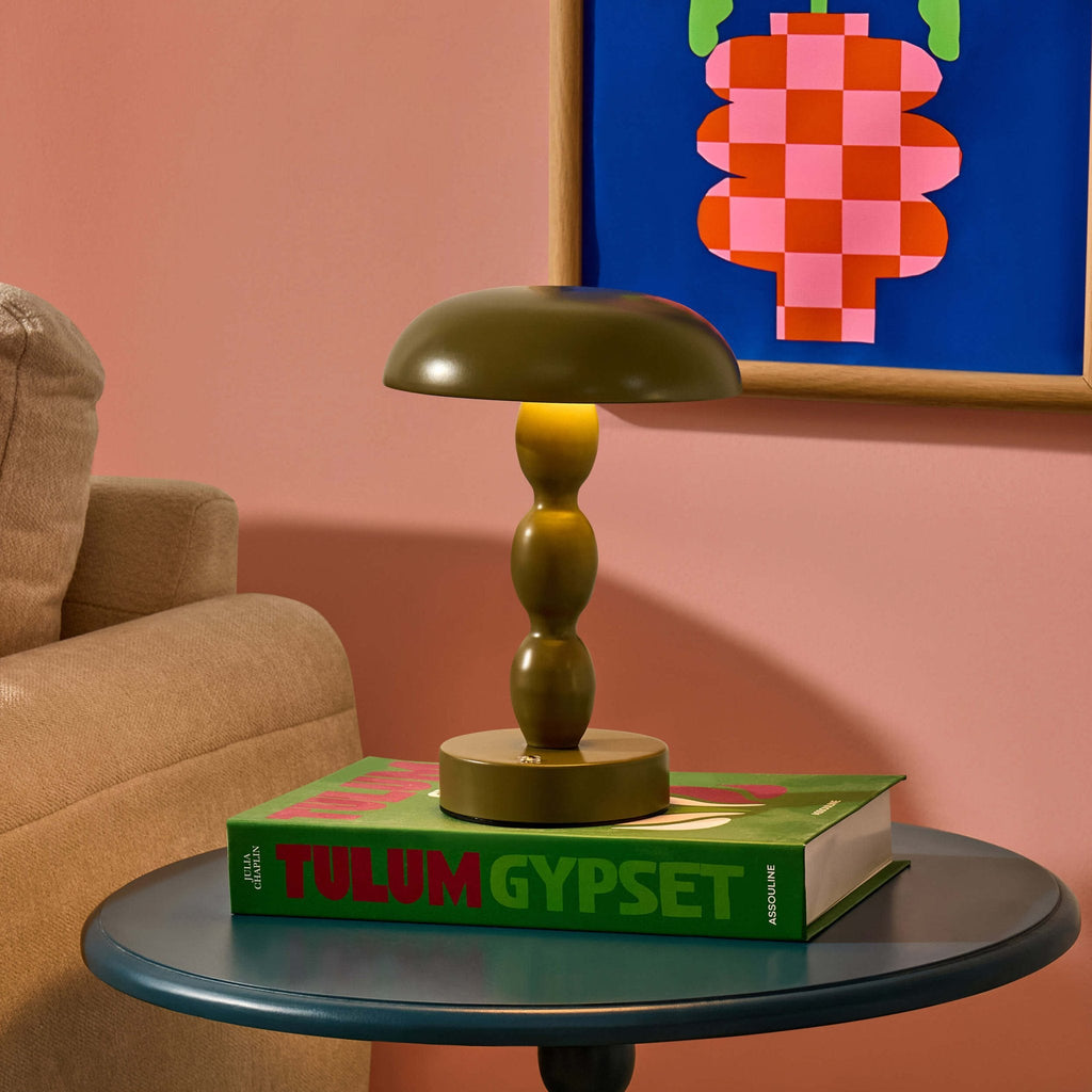 Dusklia - Kirsty Rechargeable Bobbin Table Lamp - Green
