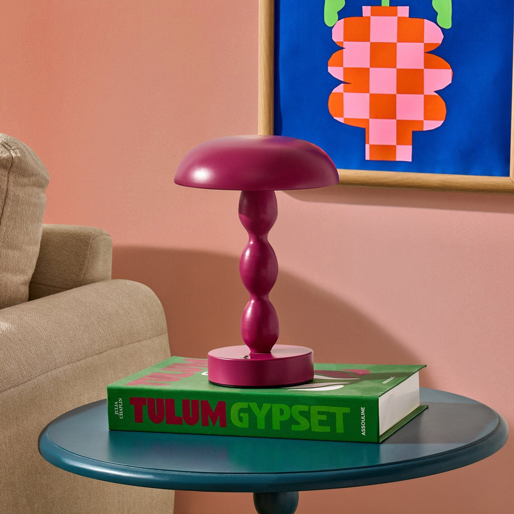 Dusklia - Kirsty Rechargeable Bobbin Table Lamp - Plum