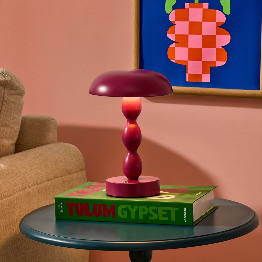 Dusklia - Kirsty Rechargeable Bobbin Table Lamp - Plum