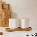 Dusklia - Set of 2 Kitchen Storage Jars - White