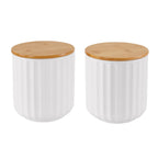Dusklia - Set of 2 Kitchen Storage Jars - White