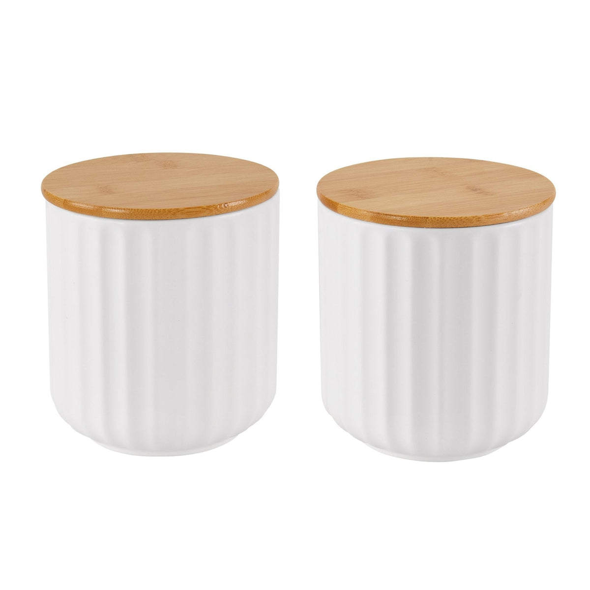 Dusklia - Set of 2 Kitchen Storage Jars - White