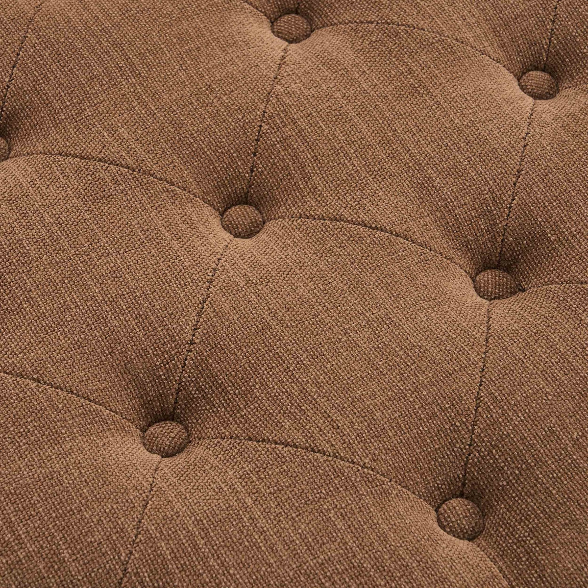 Dusklia - Knaresborough Button Back Coffee Table Pouffe - Chenille Caramel
