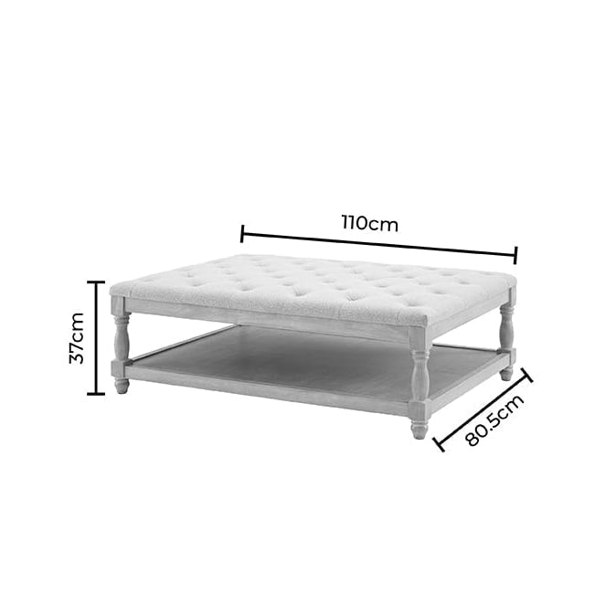 Dusklia - Knaresborough Button Back Coffee Table Pouffe - Olive