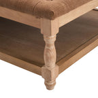Dusklia - Knaresborough Button Back Coffee Table Pouffe - Chenille Caramel