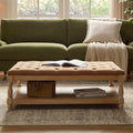 Dusklia - Knaresborough Button Back Coffee Table Pouffe - Chenille Caramel
