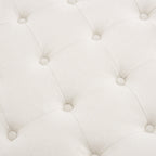 Dusklia - Knaresborough Button Back Coffee Table Pouffe - Cream Linen