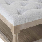Dusklia - Knaresborough Button Back Coffee Table Pouffe - Light Grey